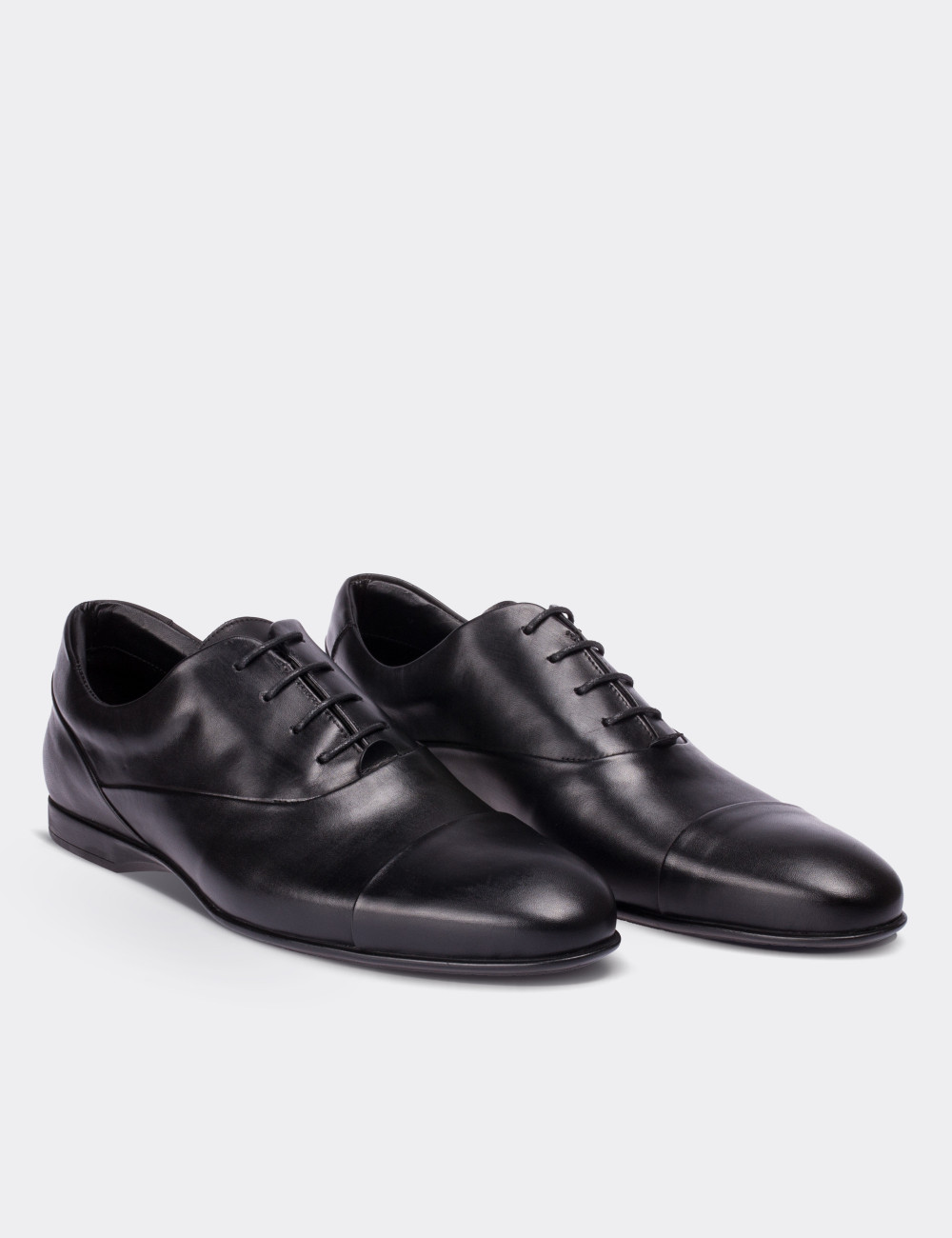 Hakiki Deri Siyah Klasik Erkek Ayakkabı - 01519MSYHC01