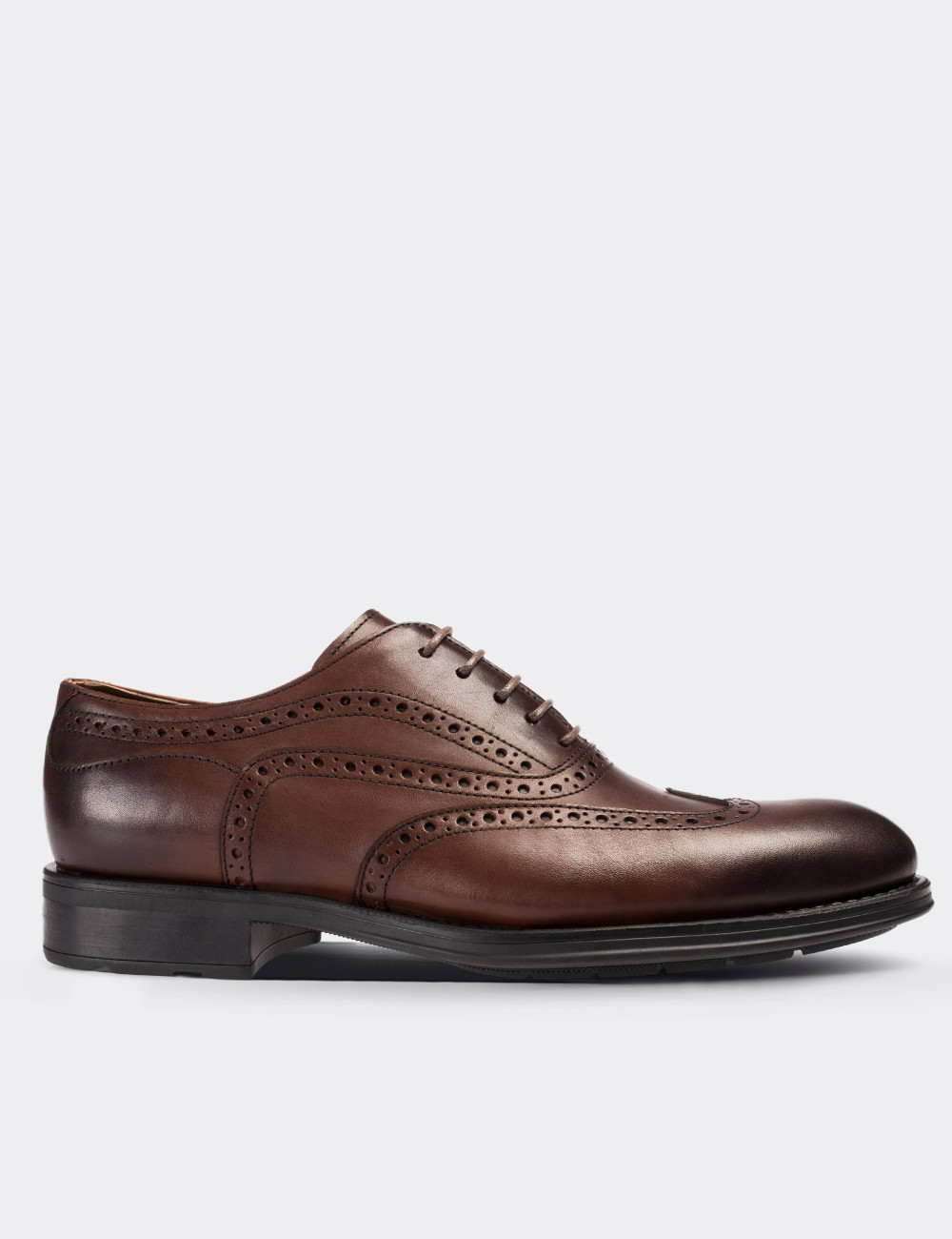 Hakiki Deri Kahverengi Klasik Oxford Erkek Ayakkabı - 01757MKHVC01