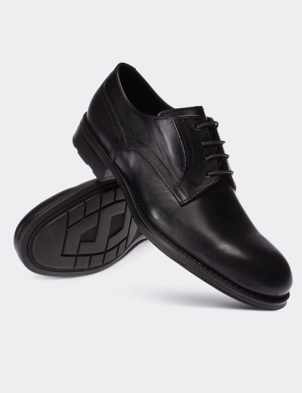 Hakiki Deri Siyah Günlük Erkek Ayakkabı - 01294MSYHC02