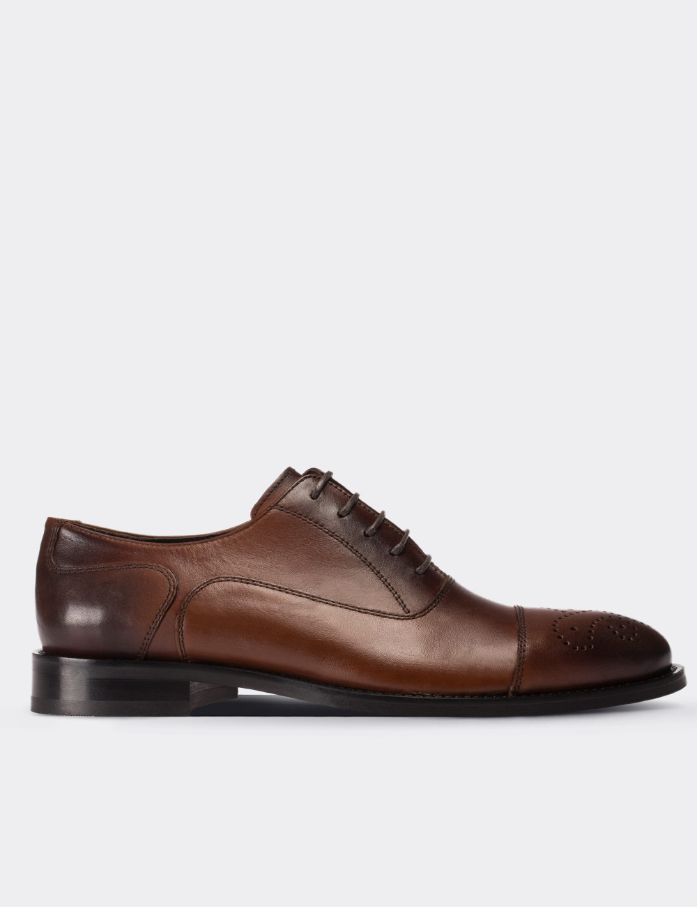 Hakiki Deri Kahverengi Klasik Erkek Ayakkabı - 00741MKHVM01