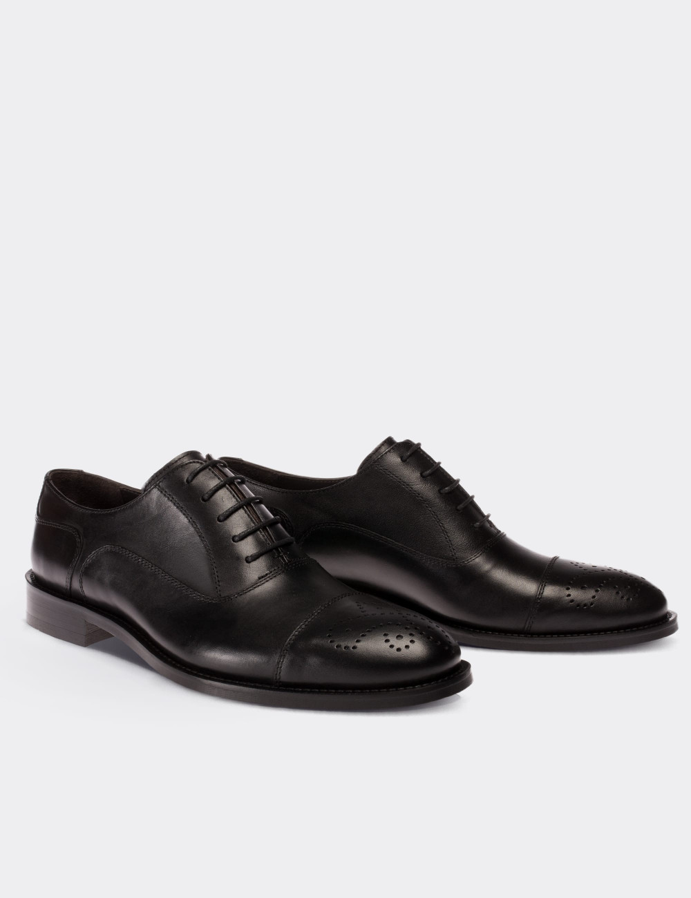 Hakiki Deri Siyah Klasik Erkek Ayakkabı - 00741MSYHM05