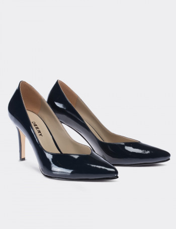 Lacivert Rugan Kadın Stiletto - 02048ZLCVM02