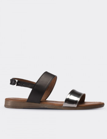 Gümüş Rengi Kadın Sandalet - 02120ZGMSC01