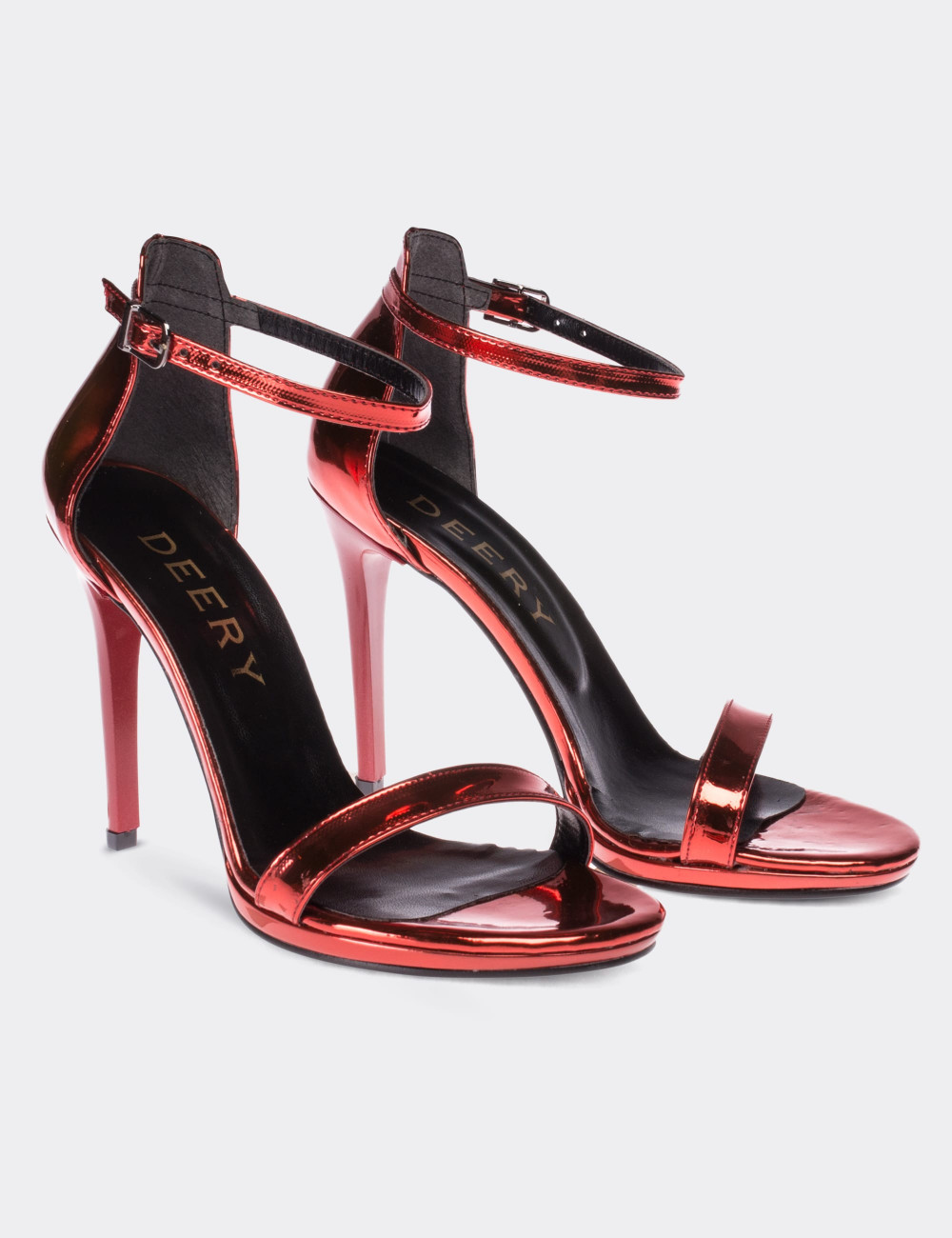 Kırmızı Topuklu Kadın Abiye Ayakkabı - 00733ZKRMM02