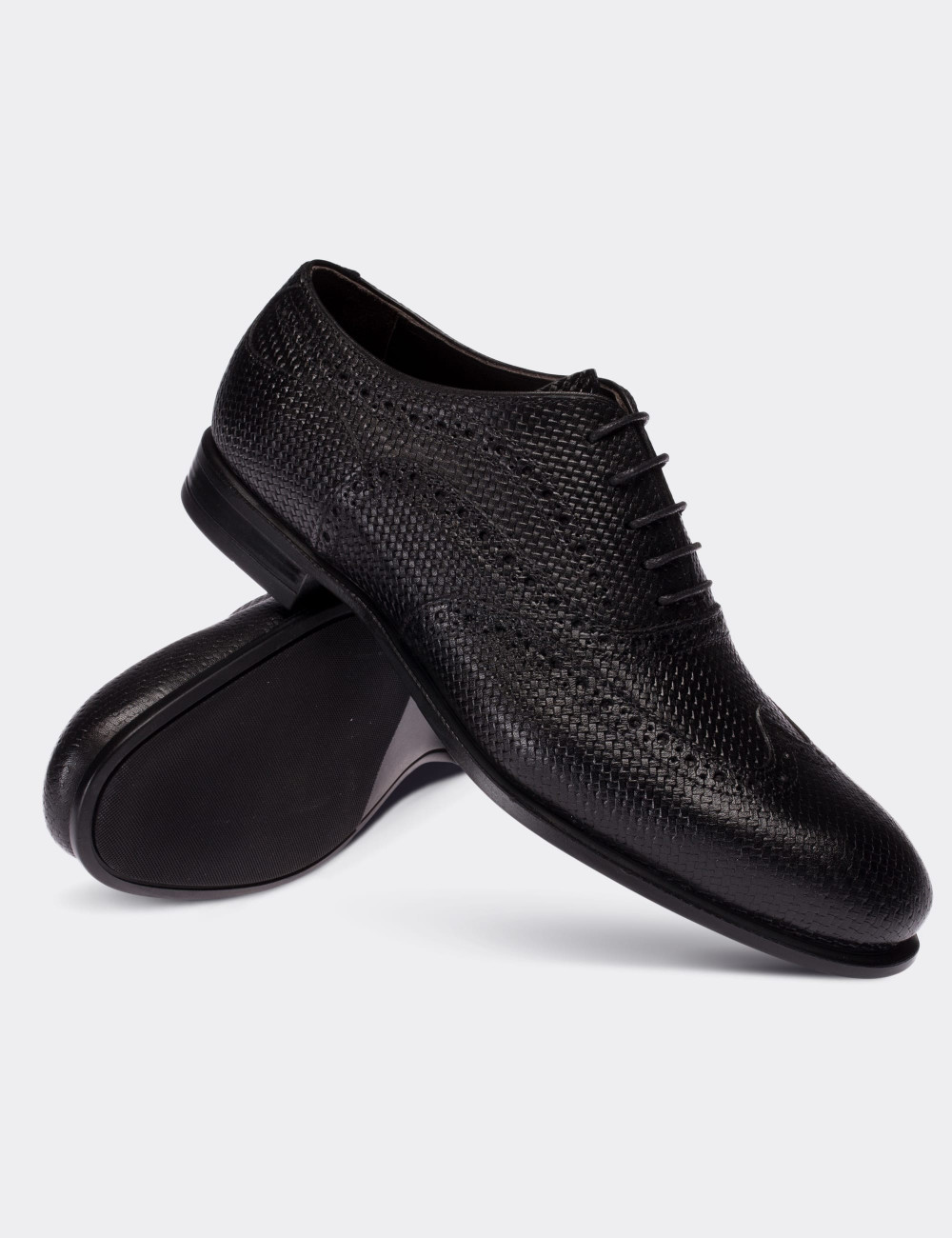 Hakiki Deri Siyah Klasik Erkek Ayakkabı - 01511MSYHC01