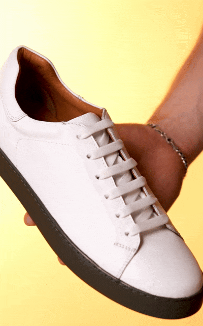 Yeni : Hakiki Deri Beyaz Sneaker Erkek Ayakkabı